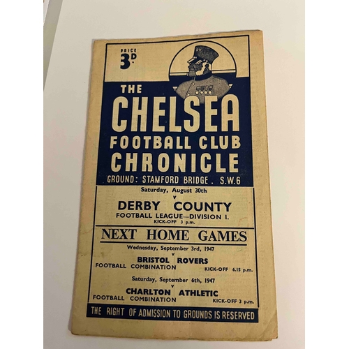 307 - 1947/48 Chelsea v Derby County, Team changes in Pencil