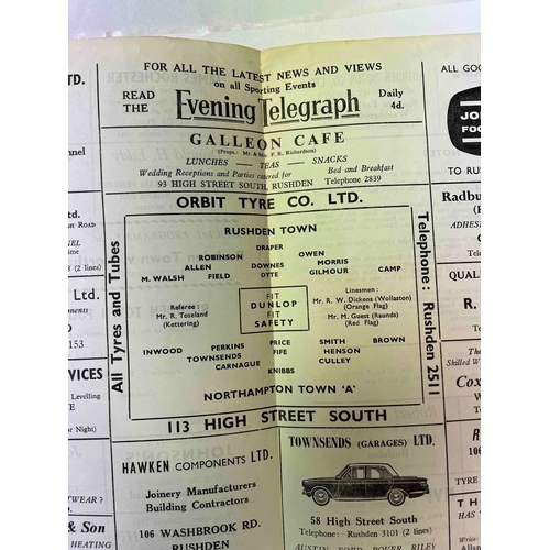 118 - 1966/67 Rushden Town v Northampton Town 'A', United Counties league. Clean copy