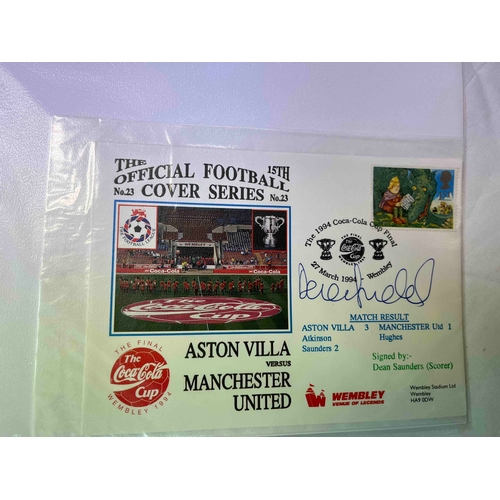 189 - Dean Saunders signed 1st Day Cover, Cover is Villa 3 Manchester United 1, 1994 Coca Cola Cup Final, ... 