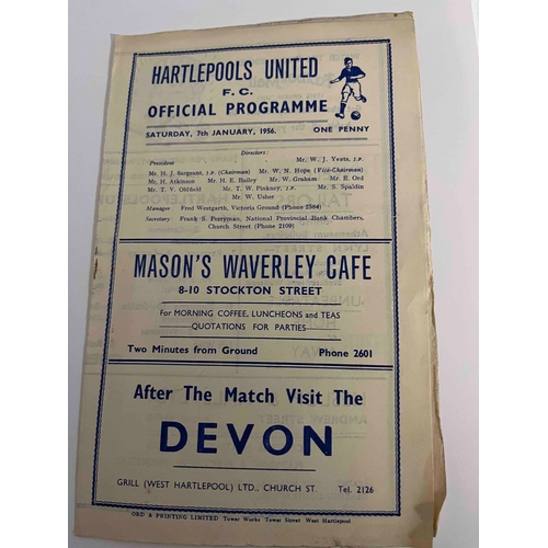 172 - 1955/56 Hartlepools v Chelsea, FA Cup, clean copy.