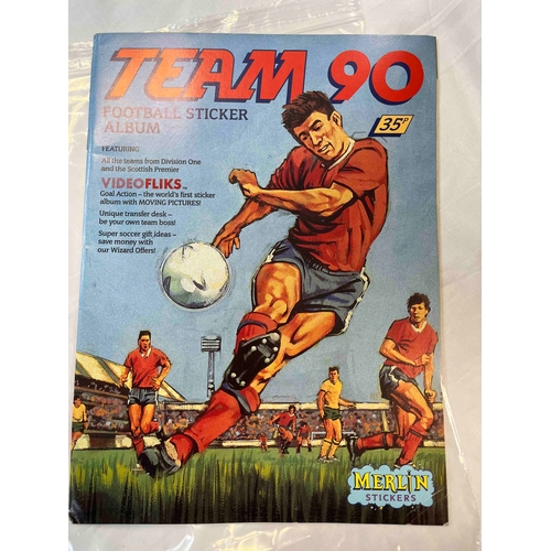 161 - Merlin - Team 90 Football Sticker Album, completely empty and in very good condition.