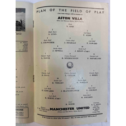 134 - 1957 FA Cup Final Manchester United v Aston Villa, corner crease but clean.