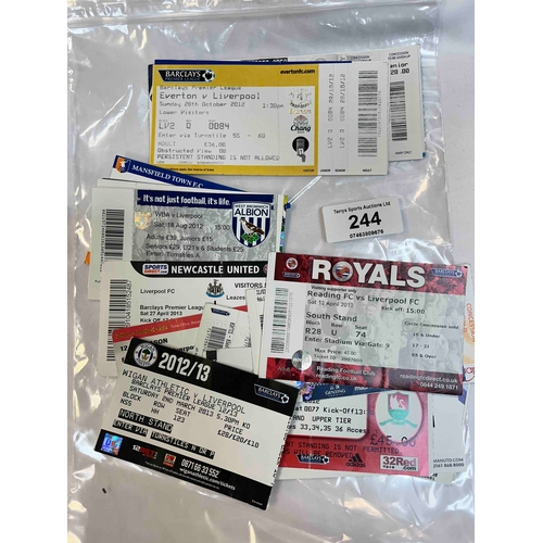 244 - 22 x Liverpool Tickets 2012/13 Away games v Oldham (FA Cup), Mansfield (FA Cup, Torn), Norwich City,... 