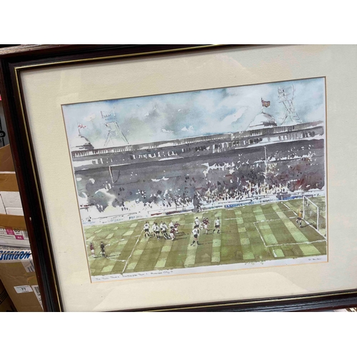 247 - Northampton Town Framed painting of John Frains match winning goal at the 1997 playoff Final at Wemb... 