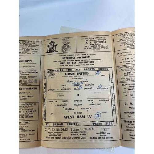 283 - 1955/56 March Town v West Ham United A', Score in middle