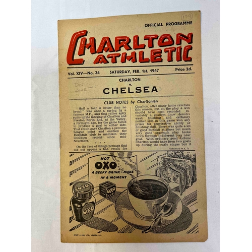 284 - 1946/47 Charlton v Chelsea, Clean condition