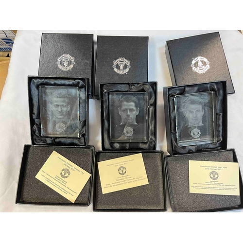 220 - Manchester United x 6 Paperweights, Featuring Darren Fletcher, Danny Welbeck, Anders Lindegaard, Joh... 