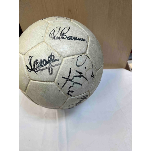 298 - Liverpool Signed ball from the 70s', Thompson, Keegan, Cormack, Boersma, Clemence, Lindsay, Hall, Ro... 