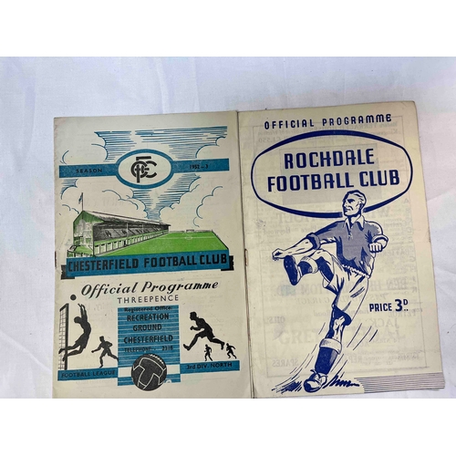 294 - 2 x Halifax Town aways 1952/53 v Chesterfield (Clean), 55/56 v Rochdale (Clean)