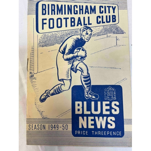 240 - 1949/50 Birmingham City v Chelsea, pencil team changes.