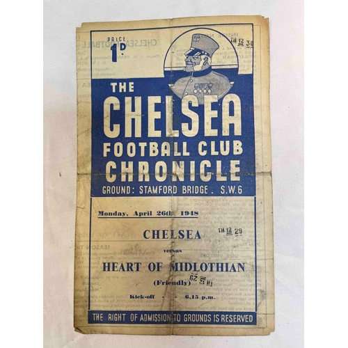 349 - 1947/48 Chelsea v Hearts (Friendly), Creased and a little grubby but no writing inside