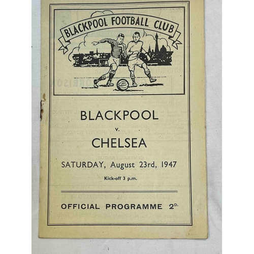 351 - 1947/48 Blackpool v Chelsea, Slight rusty staple but no writin inside.