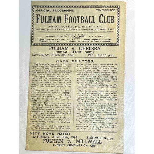 353 - 1945/46 Fulham v Chelsea, clean condition but aged