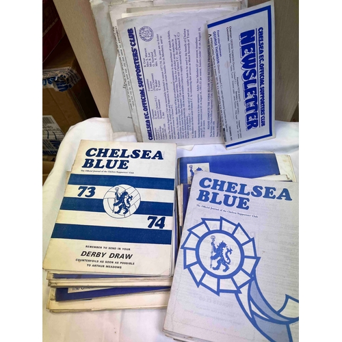 377 - Chelsea  Various supporters club journals. Chelsea Blue, Over 50 early 70's journals, plus other ite... 