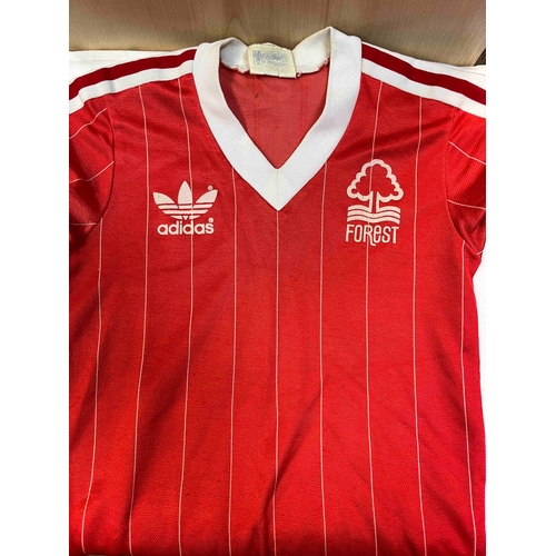 317 - Nottingham Forest 2 x small shirts from the 80's, plus tank top/sweater all small Boys