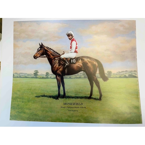 322 - Horse Racing Prints, Including signed Willie Carson and artist with Willie Carson on the horse Dunfe... 