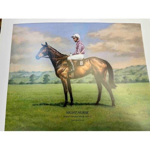 322 - Horse Racing Prints, Including signed Willie Carson and artist with Willie Carson on the horse Dunfe... 