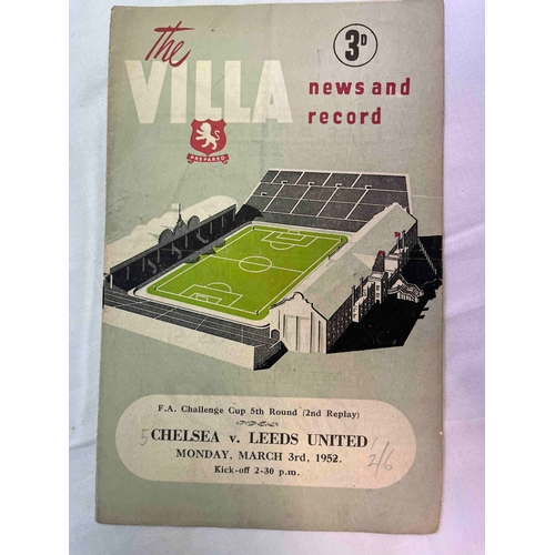 408 - Chelsea v Leeds FA Cup 5th round 2nd replay at Villa Park, Team changes