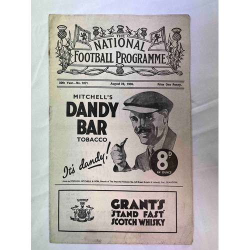 423 - August 29 1936 Rangers v Hibs (National football programme).