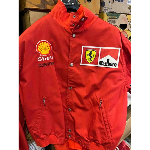 448 - Motor Racing - Ferrari Pit Stop team, Cerruti 1881 Button jacket, Shell logo opposite Ferrari/Marlbo... 