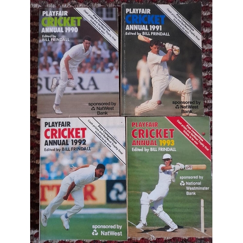 487 - Cricket, Playfair 2012,13, 14, 15, 16, 17, 18,19,21 and Wisden 1989. Fair to good