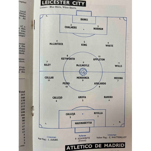 556 - 1961/62 Leicester City v Atletico Madrid. CWC