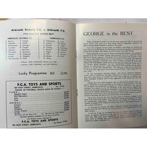 579 - George Best, 1982/83 Arbroath Victoria v Arbroath FC, Friendly, great condition.