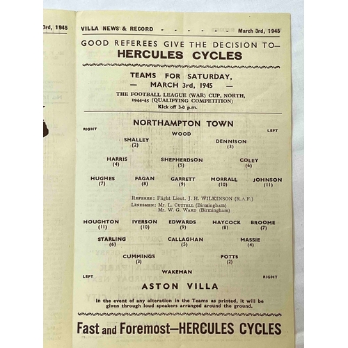 521 - 1944/45 Northampton Town away at Aston Villa