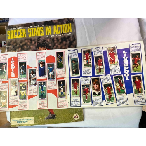 612 - 1969/70 Soccer Stars In Action, Sticker Album complete, plus 1981 Topps Football Album complete with... 