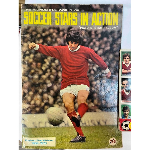 612 - 1969/70 Soccer Stars In Action, Sticker Album complete, plus 1981 Topps Football Album complete with... 