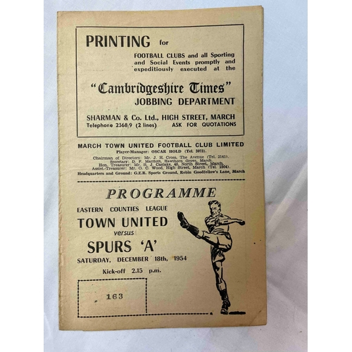 623 - 1954/55 March Town United V Spurs 'A', Score in middle of gatefold programme