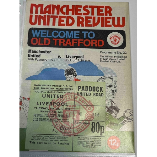 633 - 1976/77 Manchester United v Liverpool Ticket and Programme