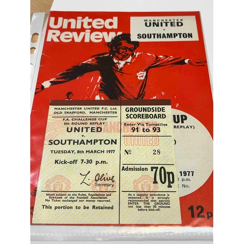 634 - 1976/77 Manchester United v Southampton FA Cup Ticket and Programme