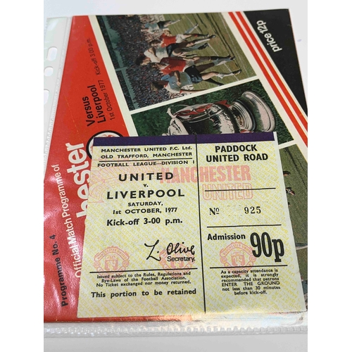 636 - 1977/78 Manchester United v Liverpool, Ticket and Programme