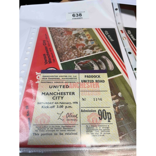 638 - 1977/78 Manchester United v Manchester City Ticket and Programme