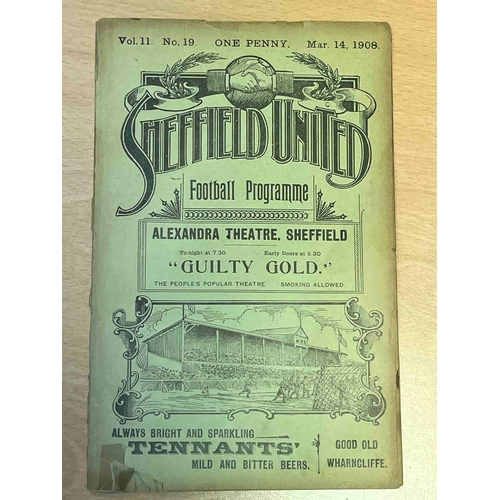 5 - 1907/08 Sheffield United v Bristol City, Loose pages, some missing pieces on back page and only on t... 