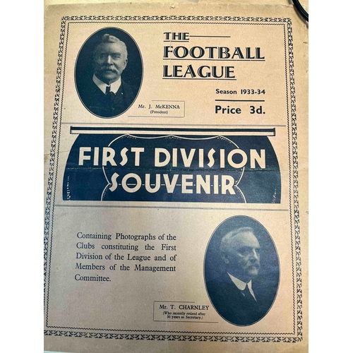 27 - 1933/34 The Football League Season. First Division Souvenir. Great team photos of all the teams in t... 