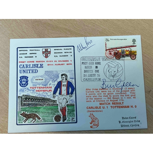 33 - Carlisle United First Day Cover, 24/8/74, Carlisle v Spurs, Signed by Bill Green and Allen Ross. Fir... 