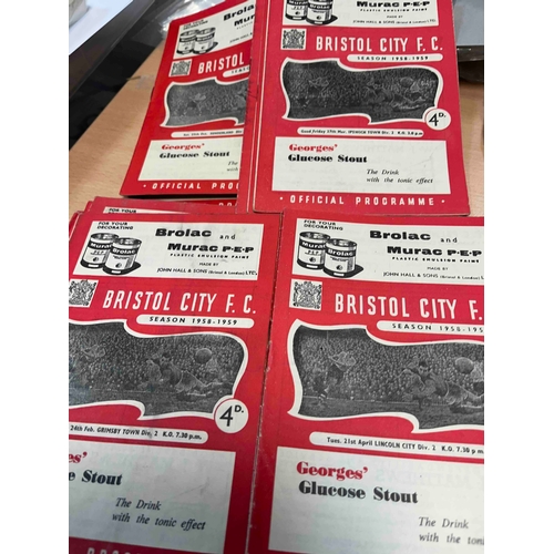 42 - Pack of Bristol City 1958/59, Rotherham, Middlesbrough, Grimsby Town (pp), Grimsby Town, Liverpool, ... 