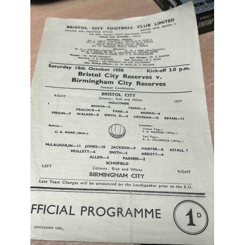 48 - 1958/59 Bristol City Reserves v Birmingham City Reserves, Creased