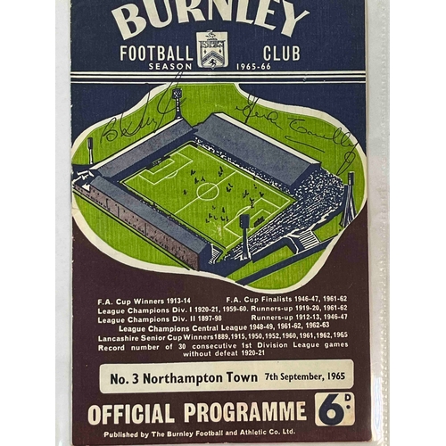 56 - 65/66 Northampton Town away at Burnley, Signed by John Connolly of Burnley. One of the rarest Burnle... 