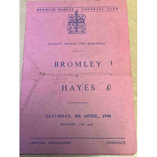 77 - 1948/49 London Senior Cup S/F, Bromley v Hayes, (WOF)