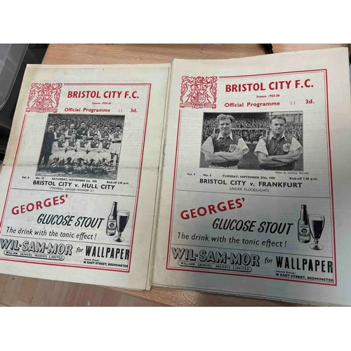 89 - 9 x 1955/56 Bristol City home programmes, Hull City, , Bristol Rovers, Swansea Town,Frankfurt Fr, Bl... 