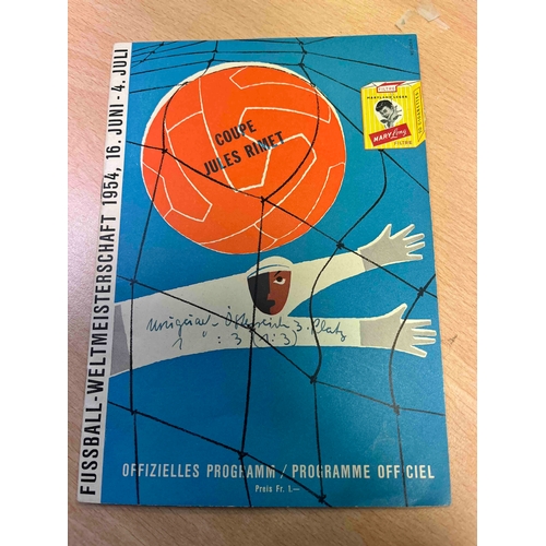 92 - Uruguay v Austria 1954 Switzerland World Cup 3rd Place Play Off Match programme, Writing on front co... 