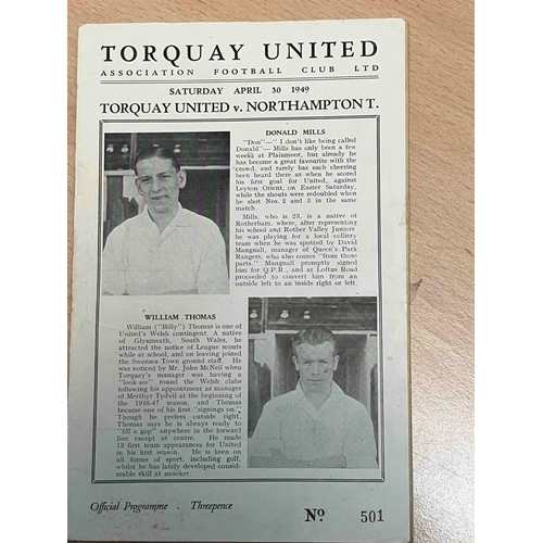 103 - 1948/49 Torquay United v Northampton Town, good condition for age.