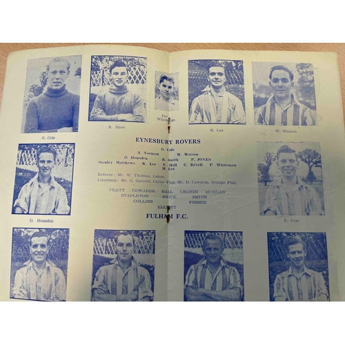 105 - 1954/55 Eynesbury Rovers v Fulham FC, Friendly where Eynesbury had Sir Stanley Matthews and Charlie ... 
