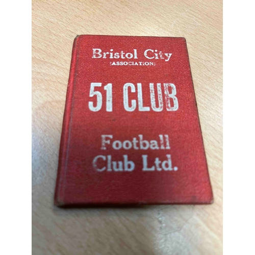 145 - 55/56 Bristol City 51 Club Season Ticket booklet. Includes fixture list