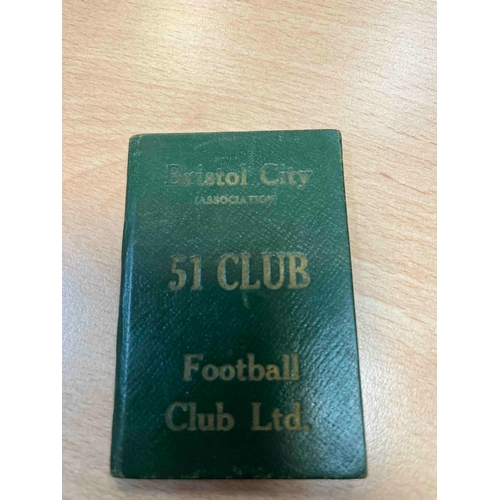 146 - 59/60 Bristol City 51 Club Season Ticket booklet. Includes fixture list