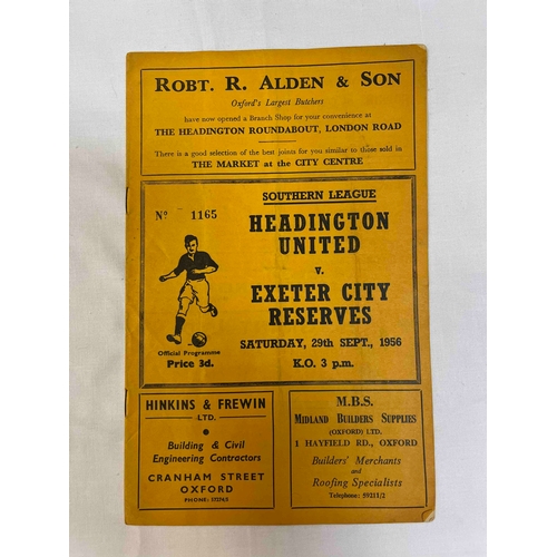 118 - 1956/57 Headington United v Exeter City Reserves, Crease down middle of programme, but no team chang... 