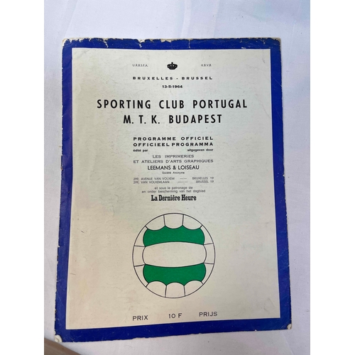 125 - 1964 European Cup Winners Cup Final, MTK Budapest v Sporting Lisbon in Brussels, frayed edges of cov... 